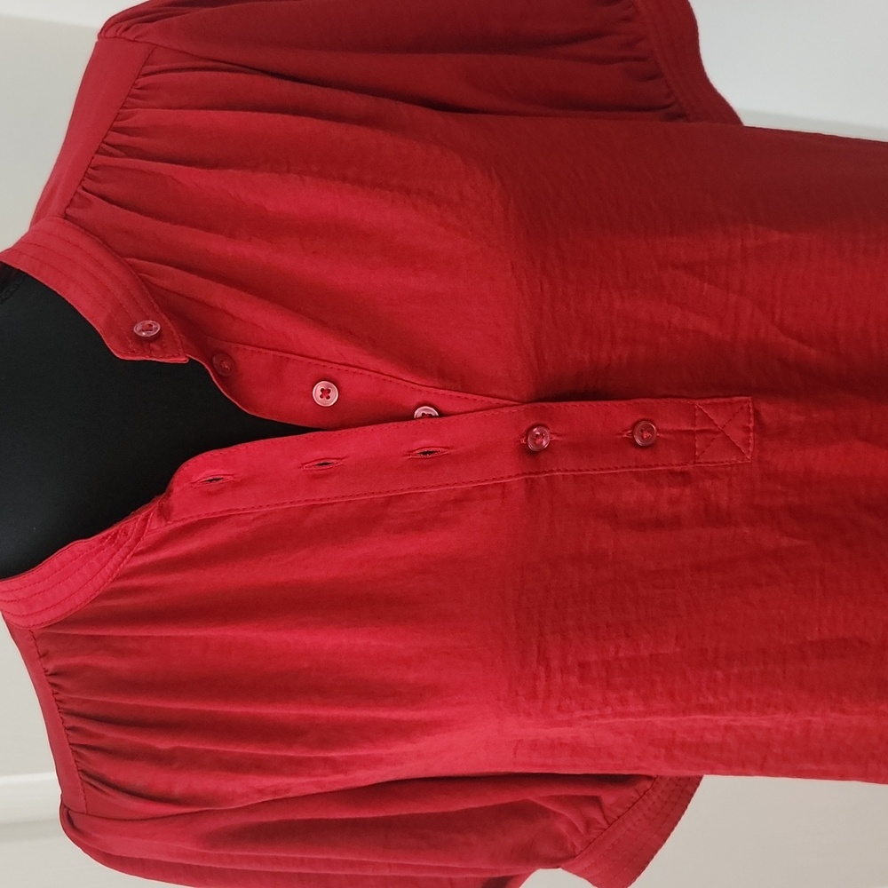 Banana Republic Red Silk Blouse Size S - Picture 2 of 13